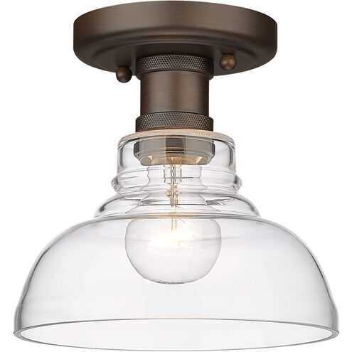 Carver 1 Light 8 inch Rubbed Bronze Flush Mount Ceiling Light